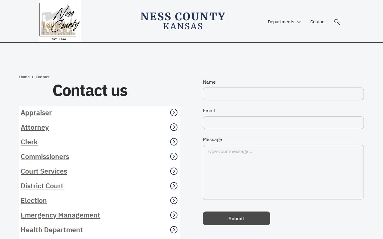 Separate Ness County District Court docket and county contacts