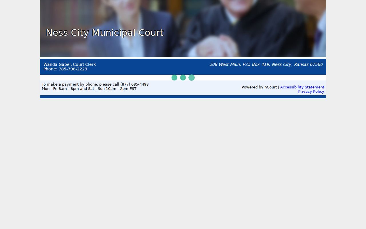 Ness City court docket citation-number payment interface