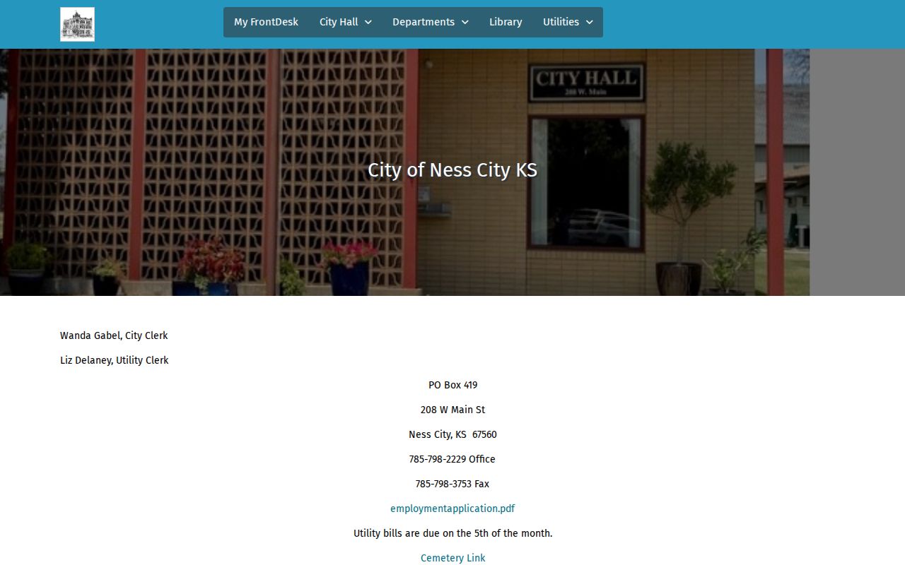 Ness City court docket city clerk contact source